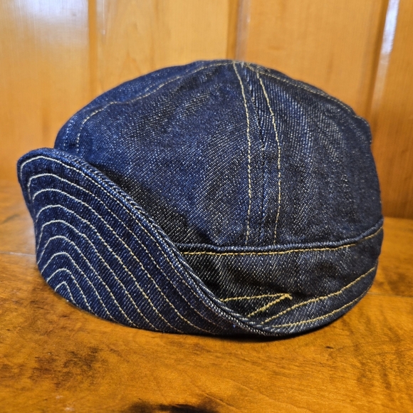Baird Jeans Adjustable Welding Cap Blue Denim Hat Strapback Military Mechanic A1
